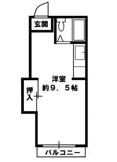 カツミハイツ(ワンルーム/1階)の間取り写真