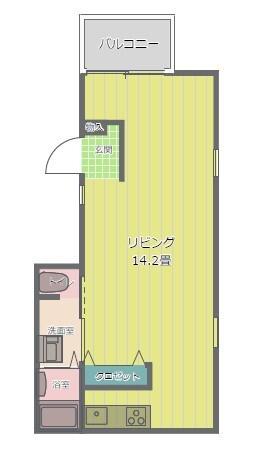 FLAT LEAVES(ワンルーム/3階)の間取り写真