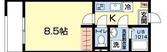 エスプレンドール菊陽(1K/3階)の間取り写真