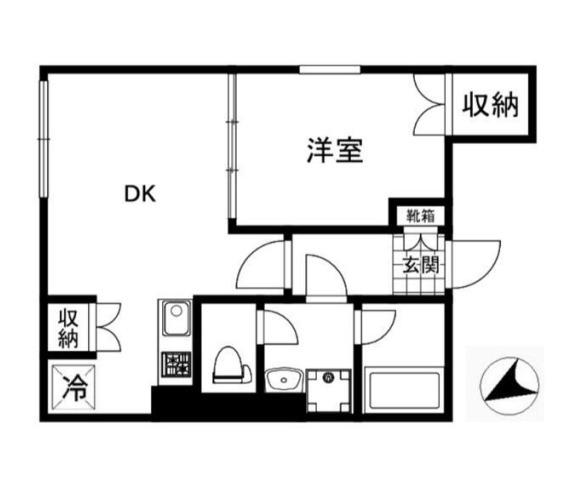 クリアル江戸川橋(1LDK/2階)の間取り写真