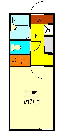 T&Fアパートメント(1K/1階)の間取り写真