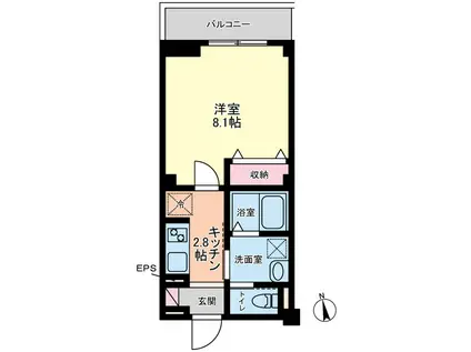 I-HOME B(1K/1階)の間取り写真