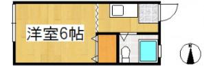 VENT VERT A棟(1K/2階)の間取り写真
