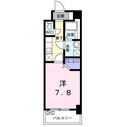 コスモス M(1K/6階)の間取り写真