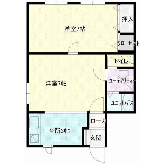 ホワイトハイツ(1LDK/2階)の間取り写真