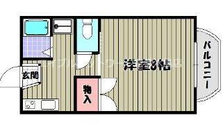 シャルマン田井(1K/1階)の間取り写真