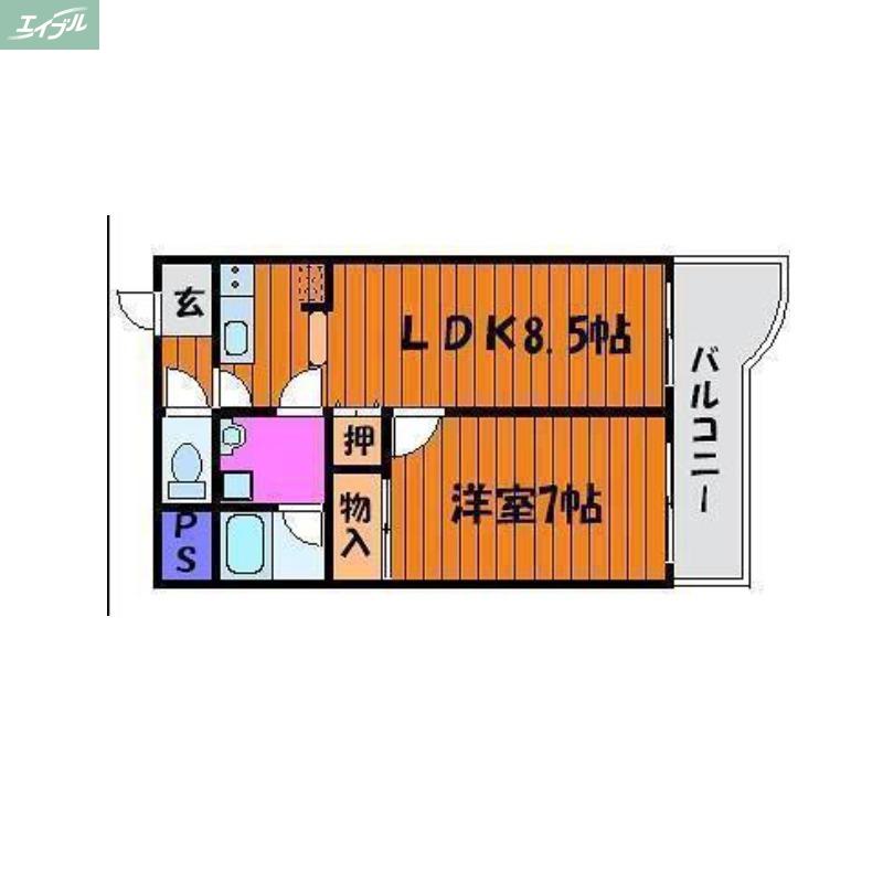 アビターレ下中野(1LDK/3階)の間取り写真