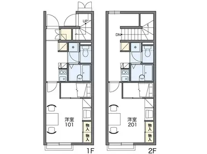 レオパレスドリーム スクエア(1K/2階)の間取り写真
