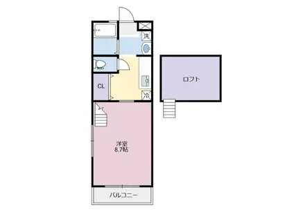 カナエール(1K/1階)の間取り写真