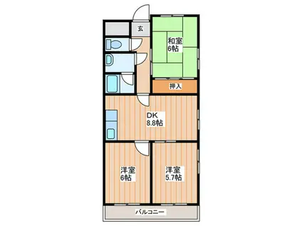 エグゼ寝屋川(3DK/2階)の間取り写真