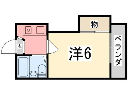 SMILE伊伝居(1K/2階)の間取り写真