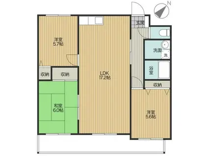 フォルクローロ(3LDK/1階)の間取り写真