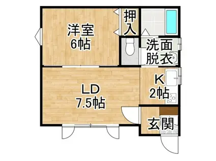 HOUSE SEVEN(1LDK/1階)の間取り写真