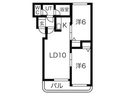 ハイデンス菊水B(2LDK/1階)の間取り写真
