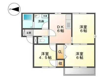 プラドール松田B(3DK/2階)の間取り写真