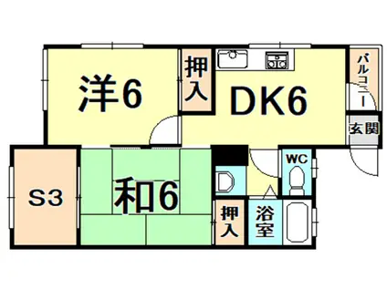 東雲マンションB(2DK/4階)の間取り写真