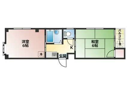 プレアール古川橋II(2K/1階)の間取り写真