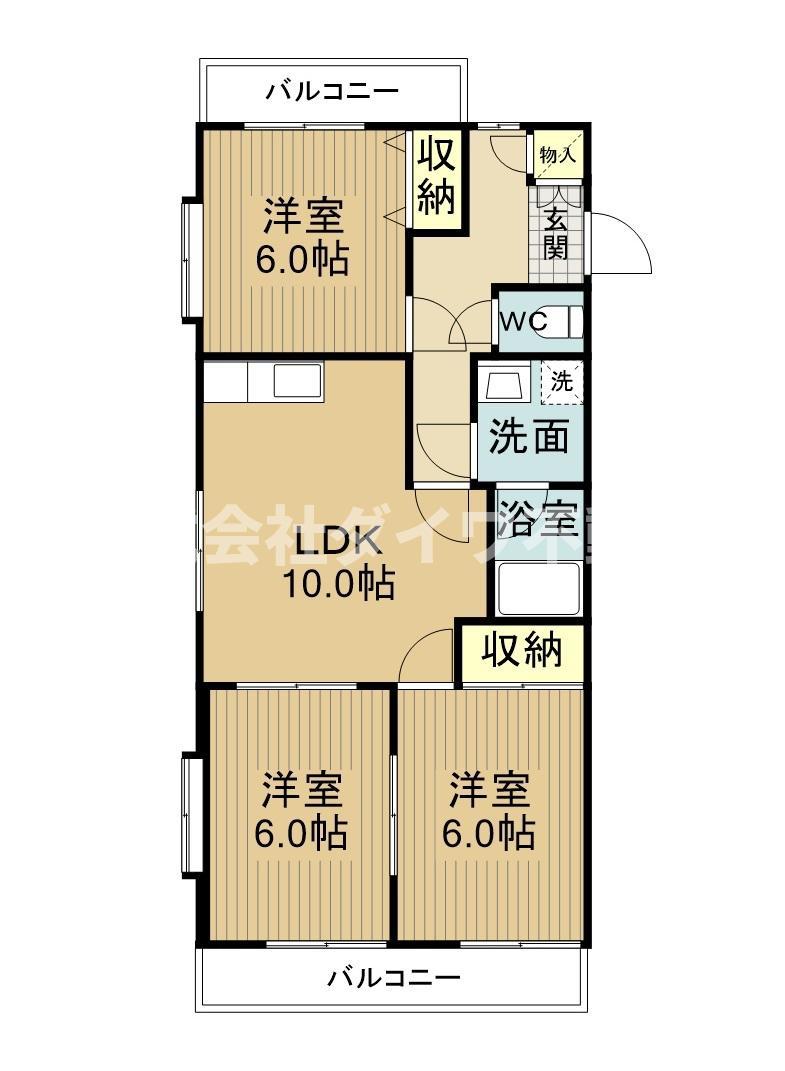 ヴィラ88(3LDK/4階)の間取り写真