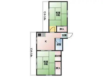 レ・サンク・シャ(2K/4階)の間取り写真