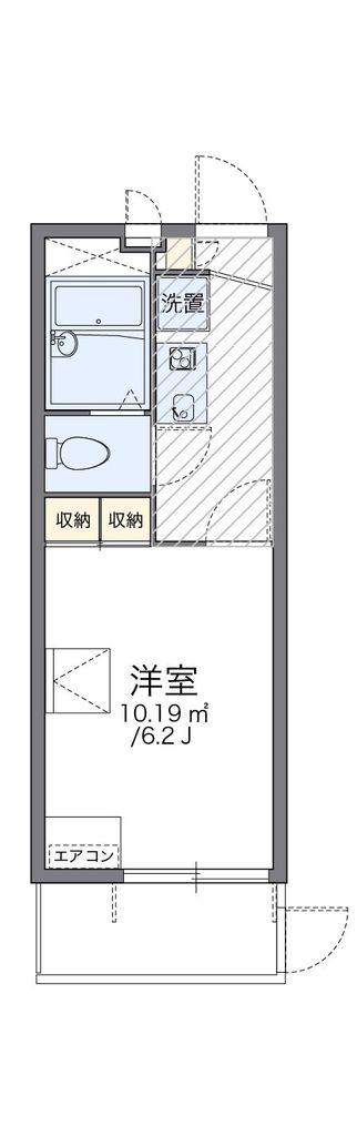 レオパレスピーフス(1K/1階)の間取り写真