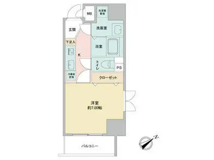 アプリーレ千代田(1K/9階)の間取り写真