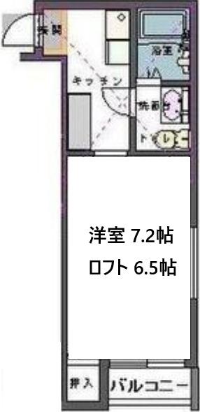 グランコンフォール花京院II(1K/2階)の間取り写真