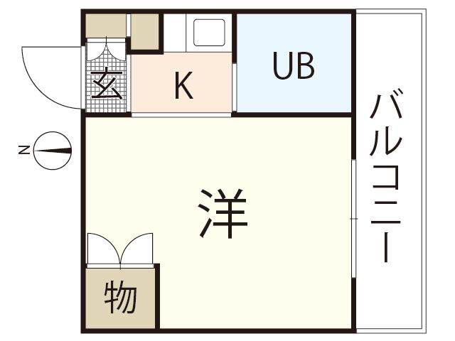 コーポ中広(1K/4階)の間取り写真