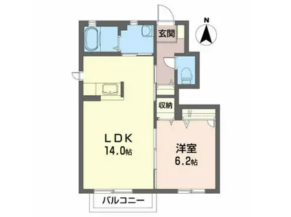 フォワード松本 IV(1LDK/1階)の間取り写真