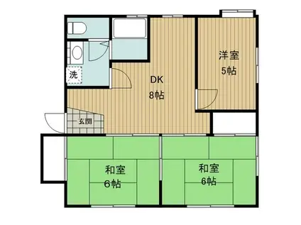 サンバード富士見(3DK/2階)の間取り写真