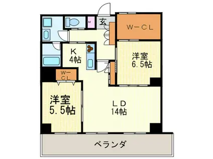 シャインウェル丸央(2LDK/2階)の間取り写真