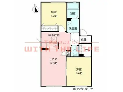 シャーメゾン小森野(2LDK/1階)の間取り写真