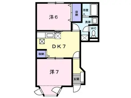 エクセルハイム I(2DK/1階)の間取り写真