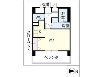 G・EXCEED B棟(ワンルーム/2階)の間取り写真