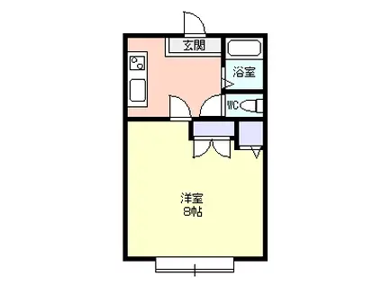 あこやかみむらC棟(1K/1階)の間取り写真