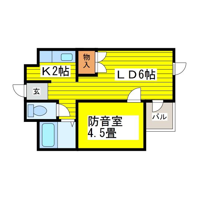 ムジカ・セ・ピアーチェ(1LDK/1階)の間取り写真