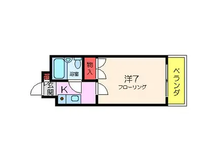 アークⅡ(1K/4階)の間取り写真