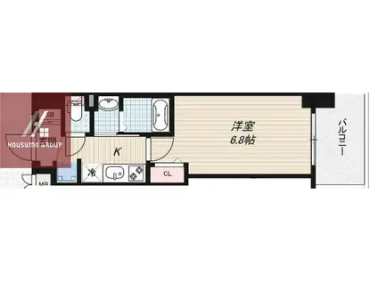 LUXE深江橋II(1K/9階)の間取り写真