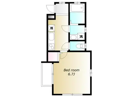 メゾン童夢(1K/1階)の間取り写真