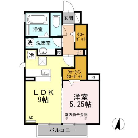 ソフィア(1LDK/1階)の間取り写真