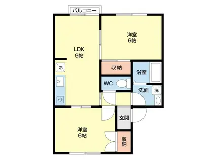 メゾンド・ロンタン(2LDK/2階)の間取り写真