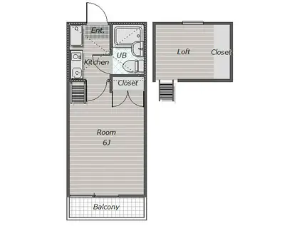 リードレックス(1K/2階)の間取り写真