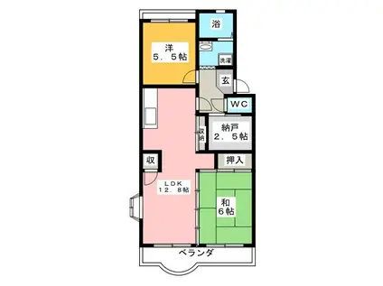 ウィンディ湘南(2SLDK/3階)の間取り写真