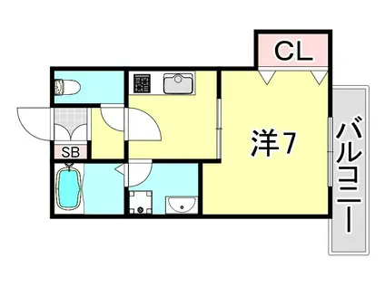 サンビエナ(1K/2階)の間取り写真