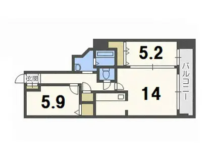 サン・パーク厚別(2LDK/4階)の間取り写真