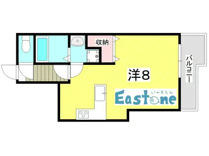 PROUDIA(ワンルーム/1階)の間取り写真