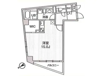 レジデンス白金高輪(ワンルーム/3階)の間取り写真