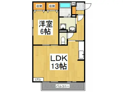 コンフォート宮本(1LDK/2階)の間取り写真