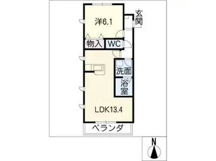 ルミナスコート(1LDK/1階)の間取り写真