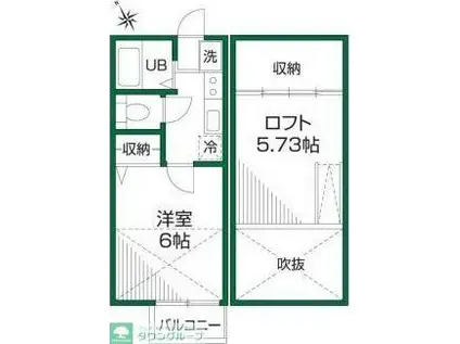 レクエルド烏山(1K/2階)の間取り写真
