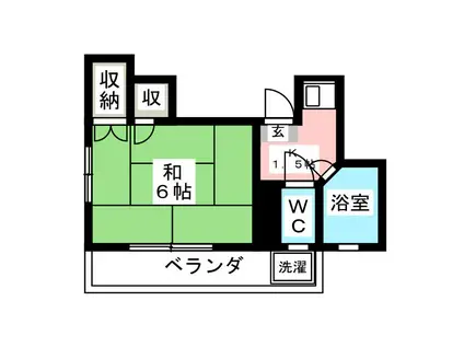 みとうやビル(1K/2階)の間取り写真